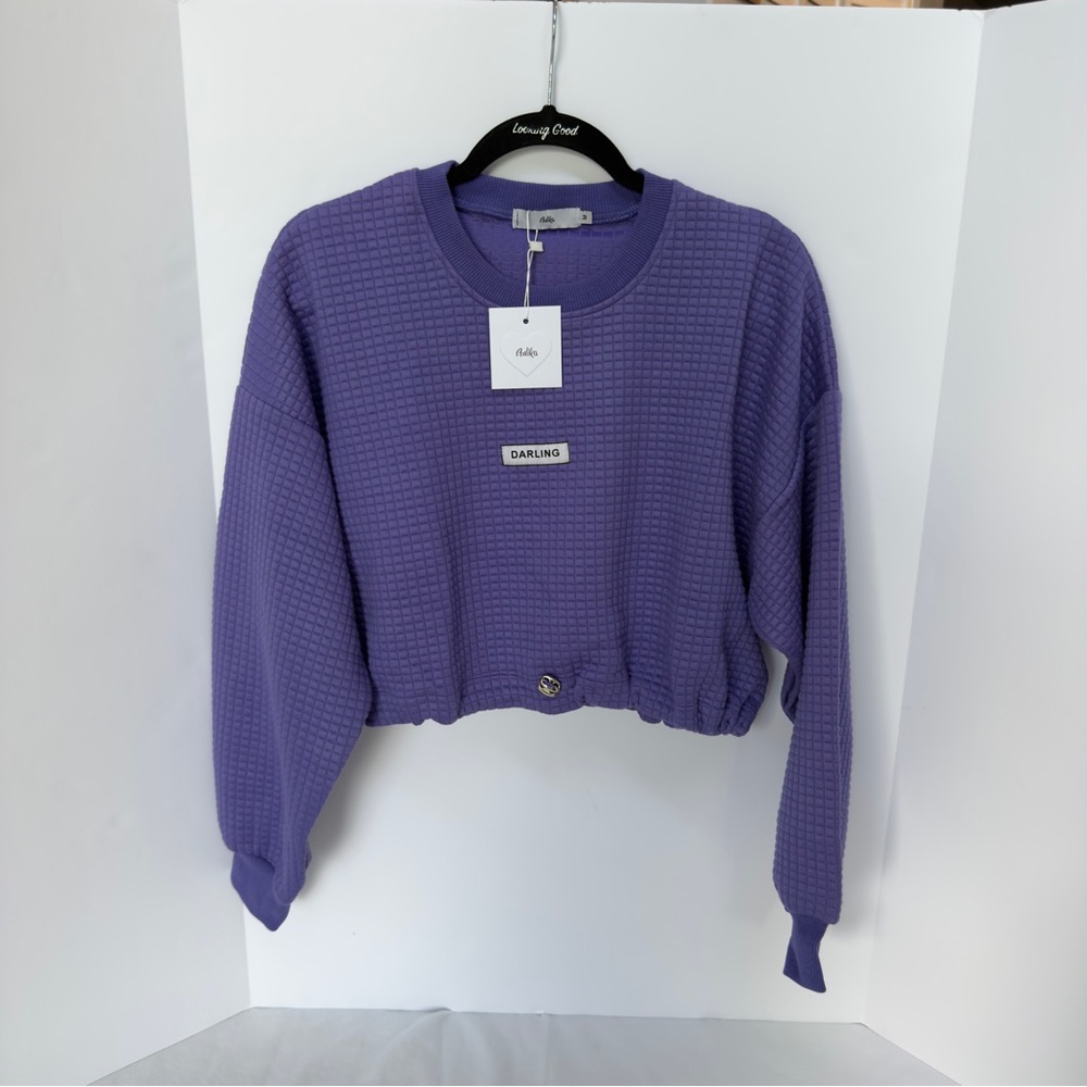 Adika Textured Purple Knit Top